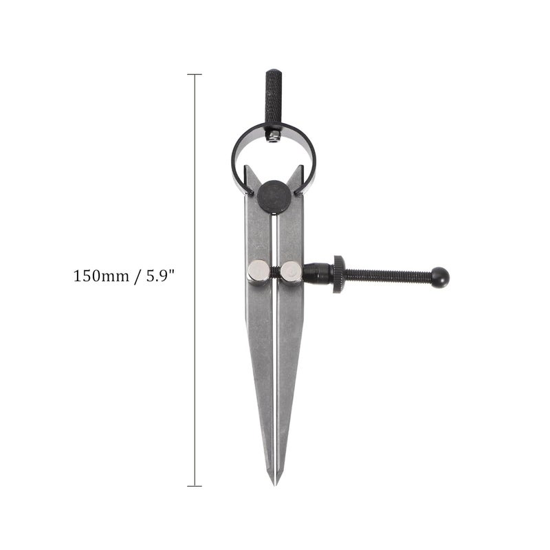 Kozelo Spring Joint Caliper - [4 Inch] Carbon Steel Spring Divider Caliper with Solid Nut for Metalworking Drawing Use, Flat Leg - Image 3